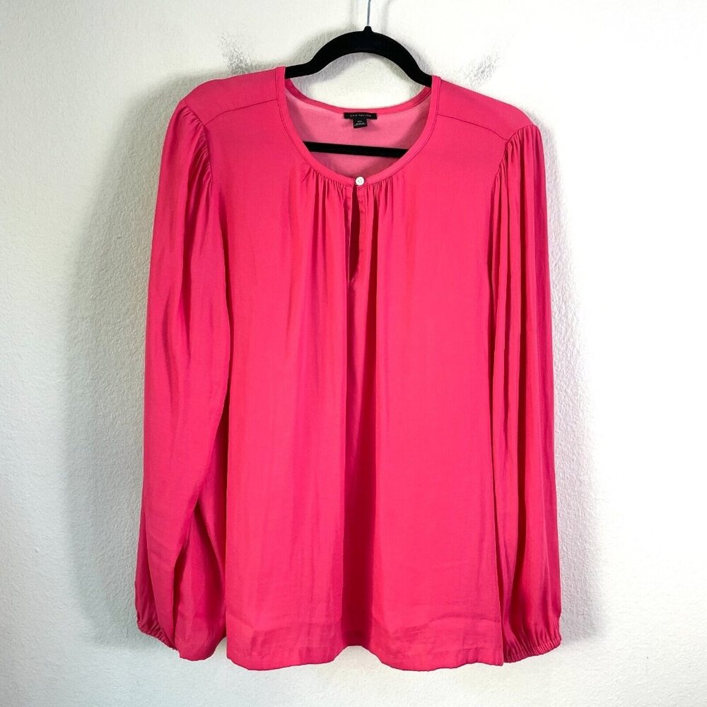 Ann Taylor Pink Long Sleeve Blouse